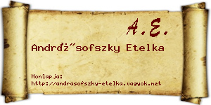 Andrásofszky Etelka névjegykártya