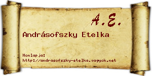 Andrásofszky Etelka névjegykártya